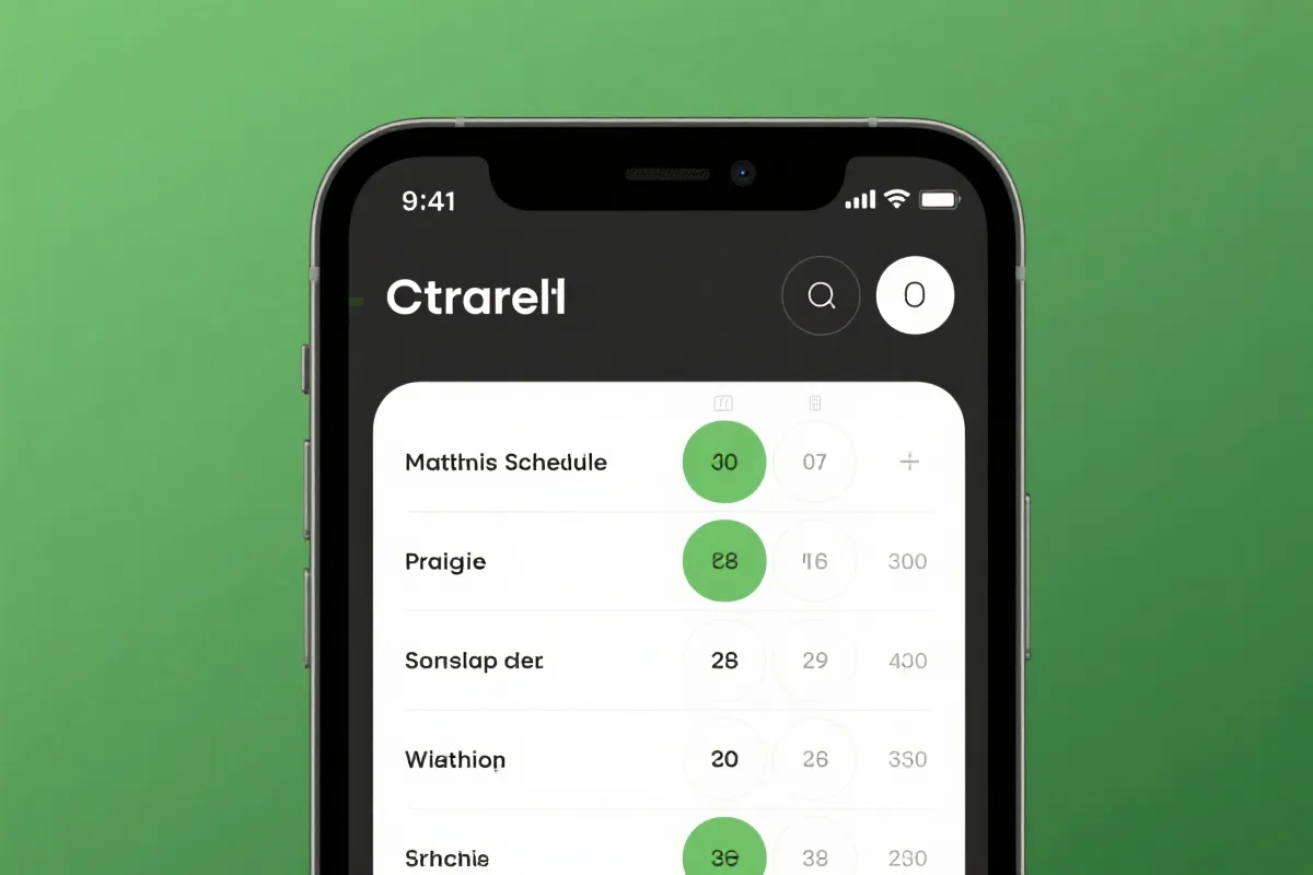 APP 界面预览：赛程页